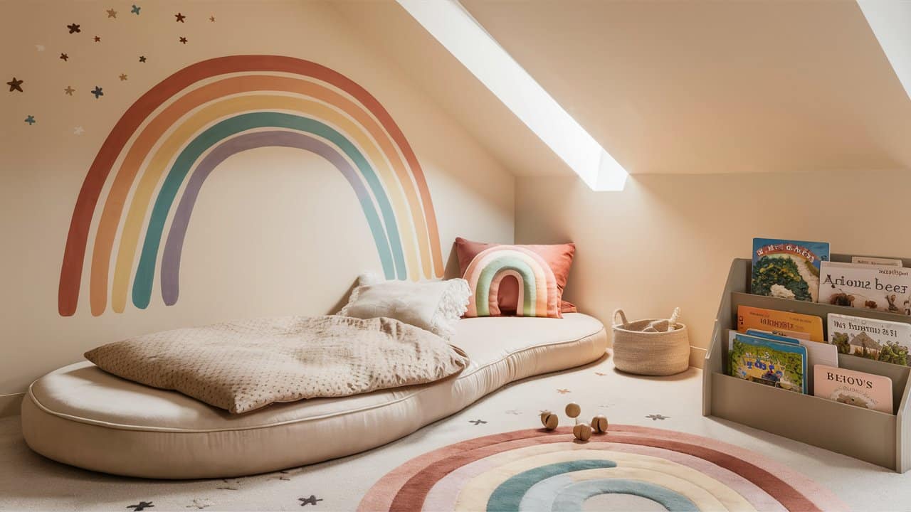 chambre enfant arc en ciel