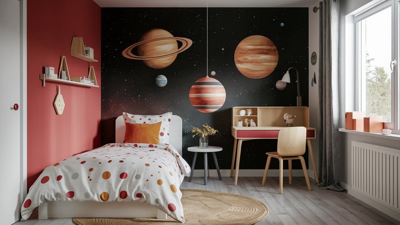 chambre enfant sur le theme de l'univers (4)