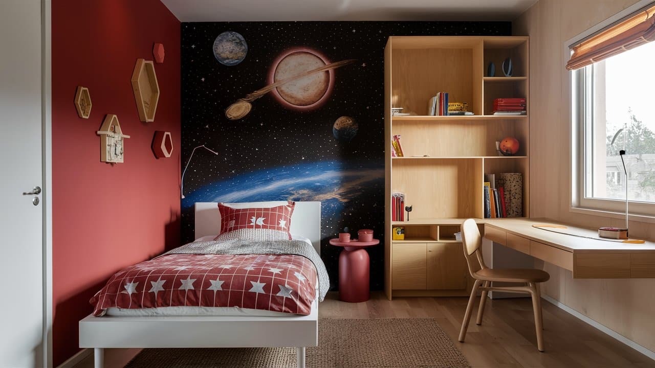 chambre enfant sur le theme de l'univers (5)