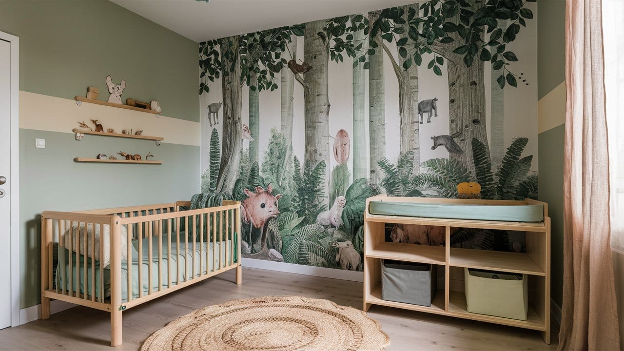 chambre theme foret bébé