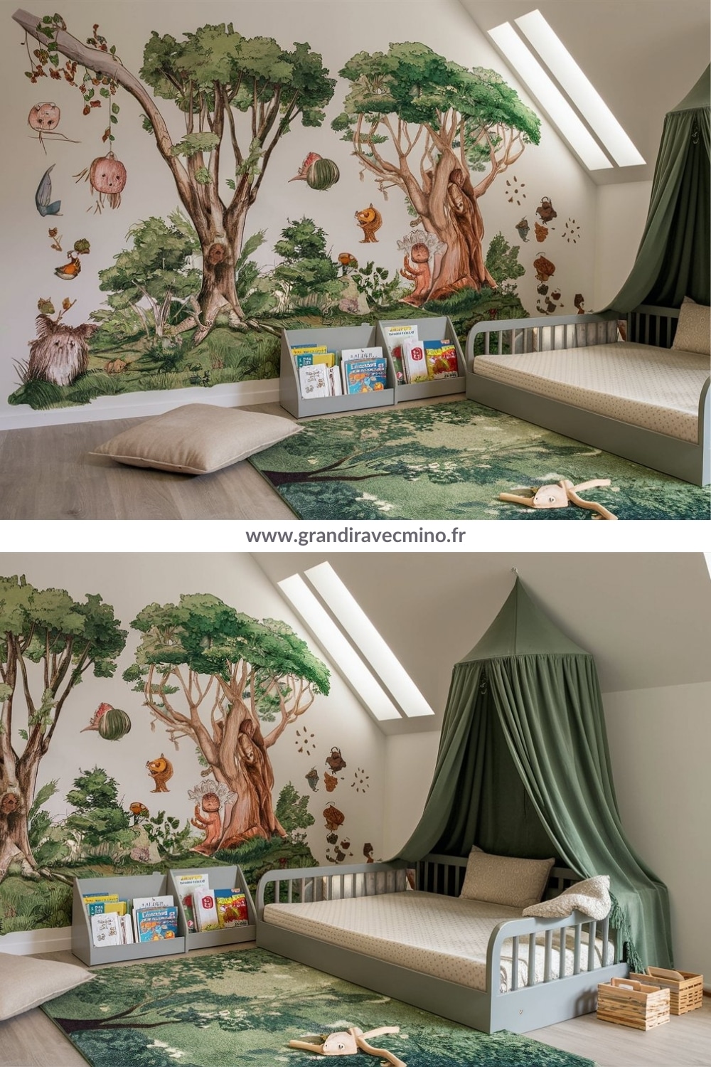 inspiration chambre ciel de lit foret