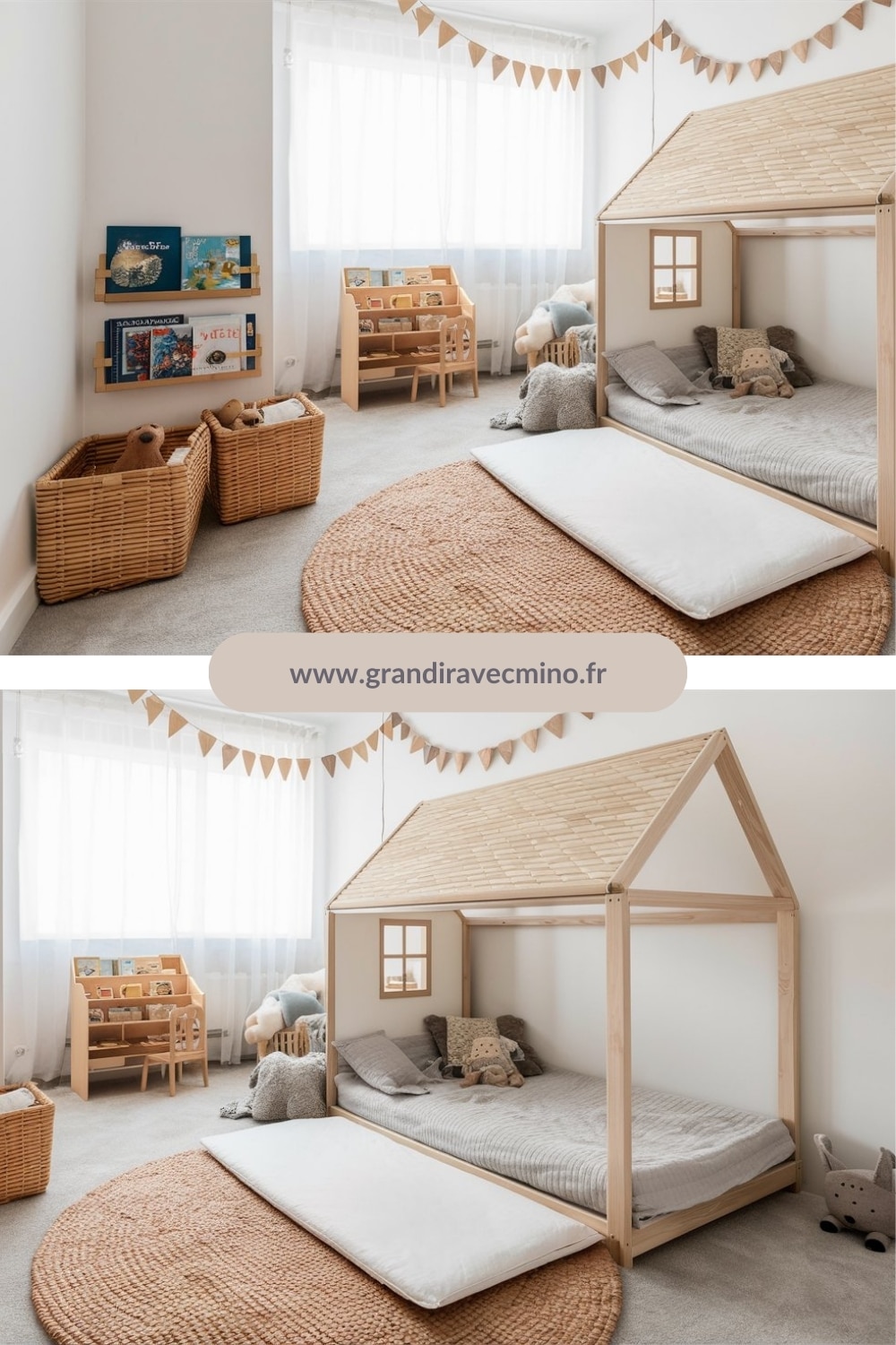 lit cabane chambre enfant beige (7)