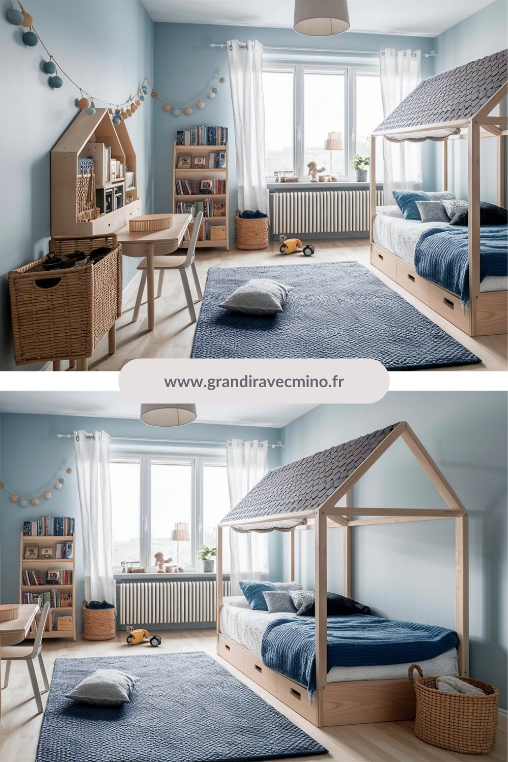 lit cabane chambre enfant bleu (1)