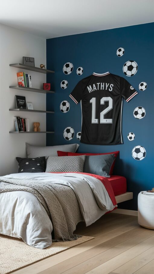 Tableau Déco Football Moderne - Toile Encadrée 3 Pièces - 12x16 Pouces - Sport