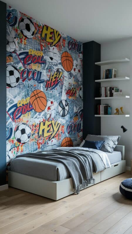 chambre enfant football