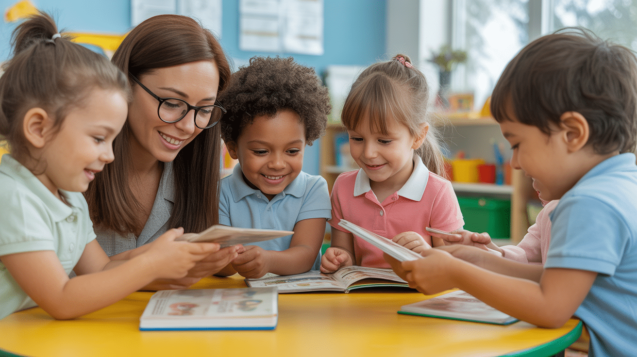 enfants lecture classe jeu